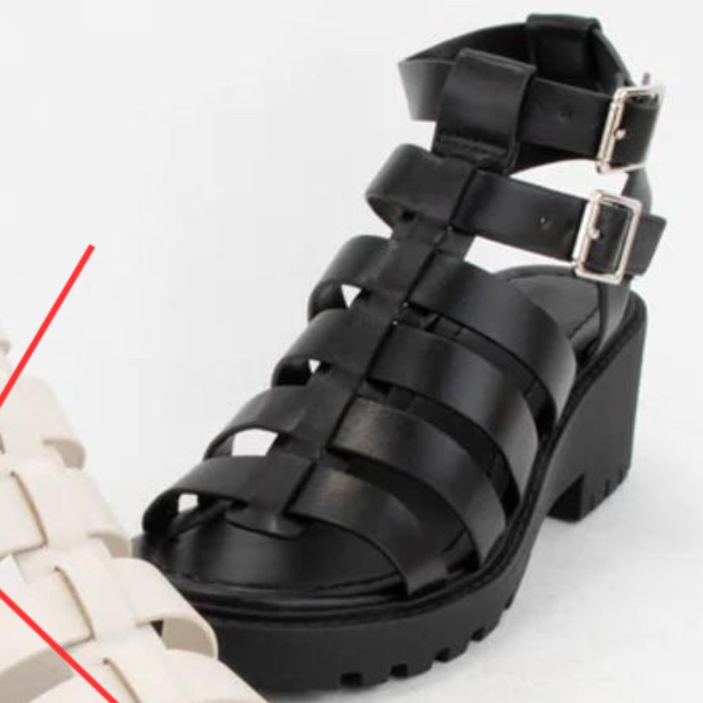 Rebirth Lug Sole Fisherman Heel "BLACK"